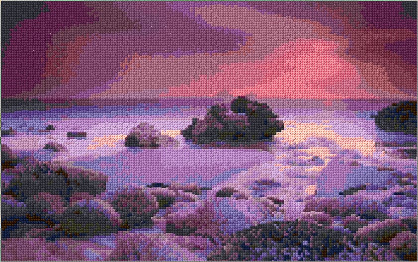 Sea Sunset free cross-stitch pattern