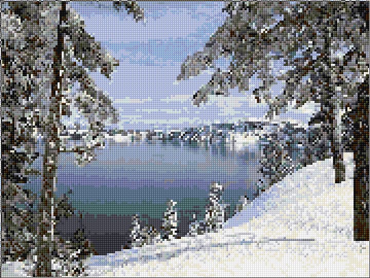 Mountain Lake free cross-stitch pattern