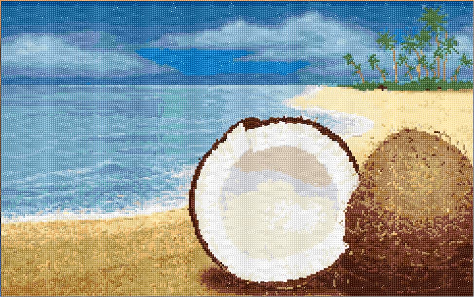 Coconut Beach free cross-stitch pattern