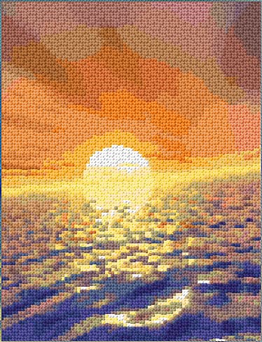 Sunset free cross-stitch pattern