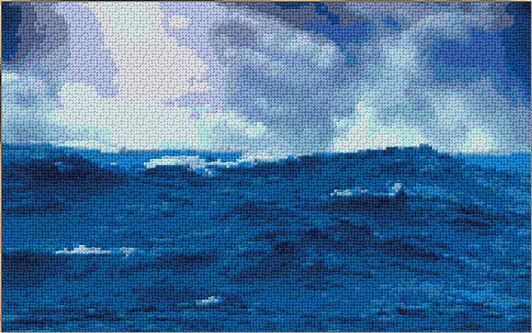 Sea free cross-stitch pattern