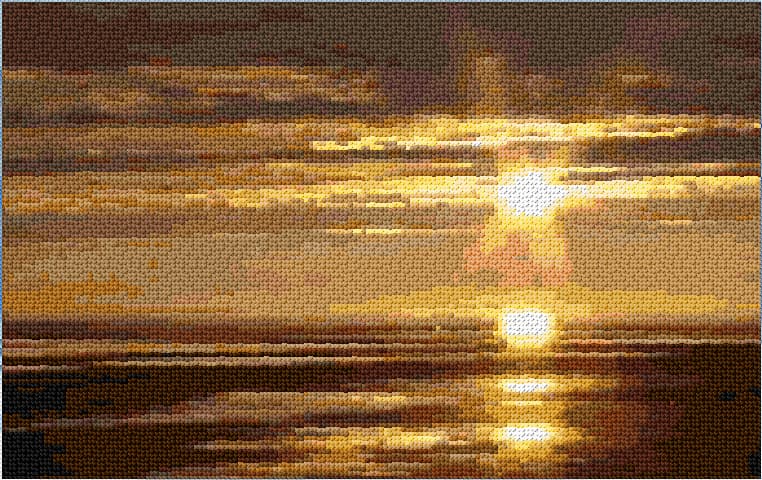 Sunset free cross-stitch pattern