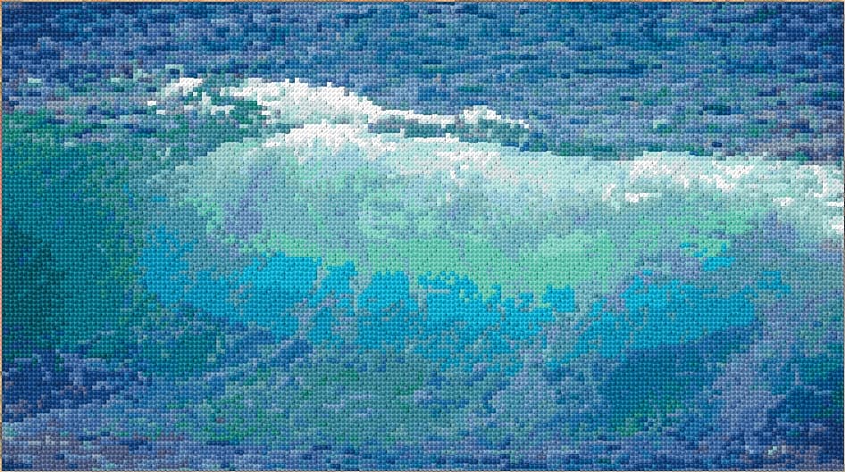 Wave free cross-stitch pattern