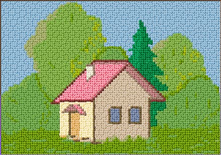 House in a Forest free cross-stitch pattern