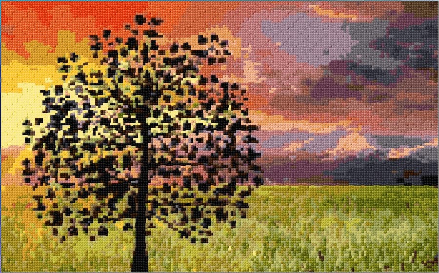 Sunset free cross-stitch pattern