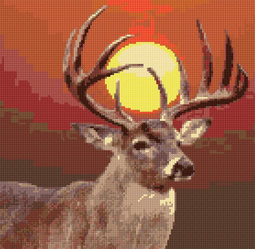 Deer free cross-stitch pattern