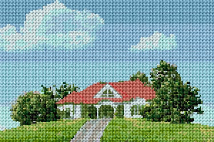 Cottage free cross-stitch pattern