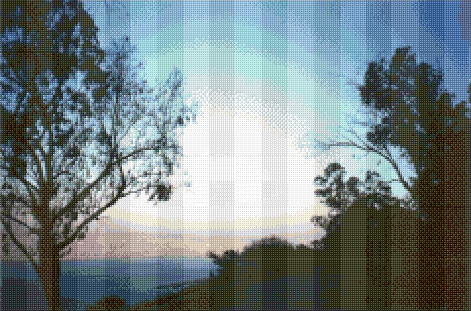 Evening Lake free cross-stitch pattern