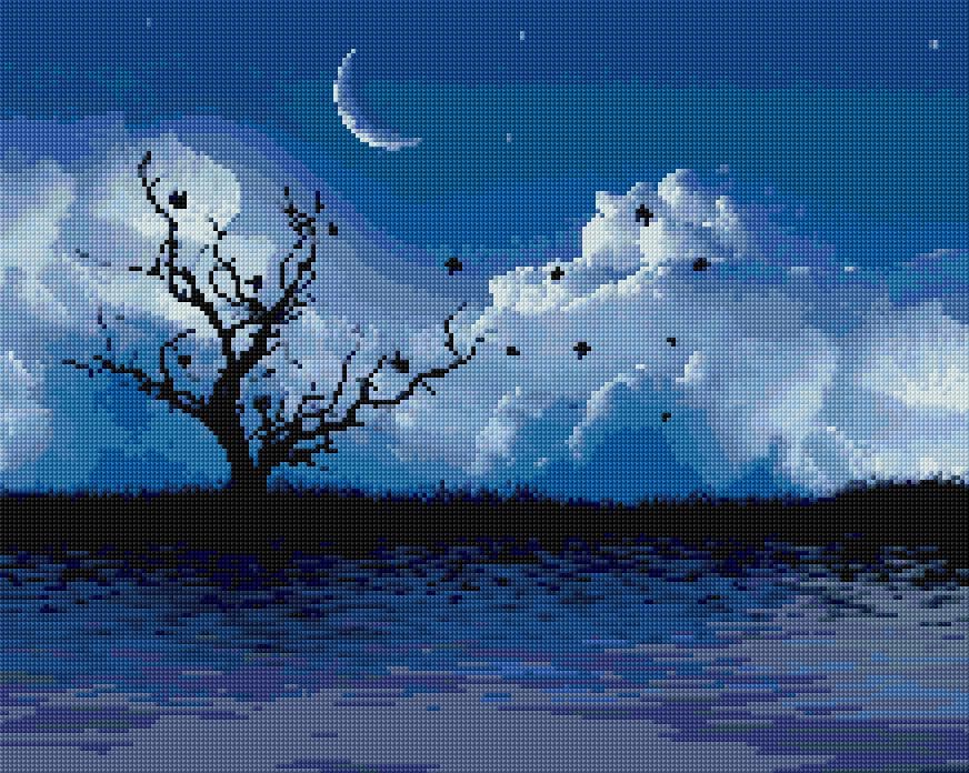 Night free cross-stitch pattern
