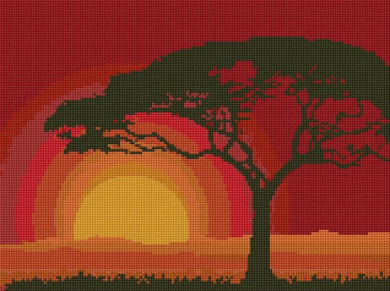 Tree free cross-stitch pattern