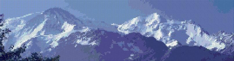 Mountain free cross-stitch pattern