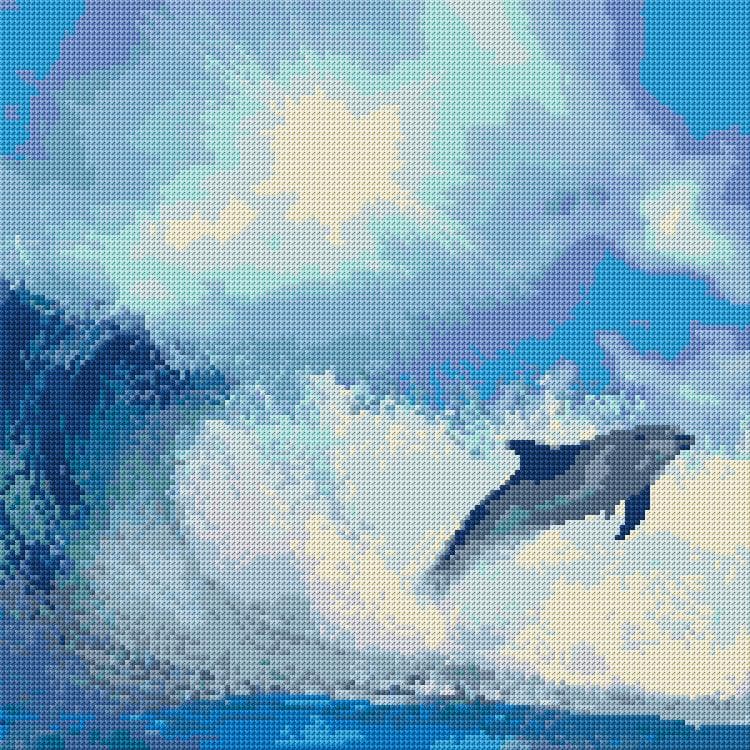 Wave free cross-stitch pattern