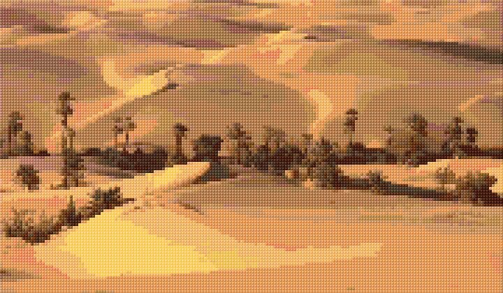 Desert free cross-stitch pattern