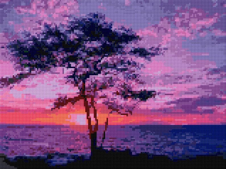 Evening free cross-stitch pattern
