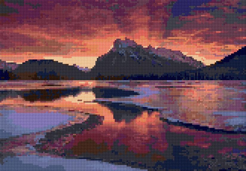 Mountain free cross-stitch pattern