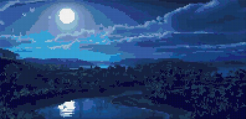 Night free cross-stitch pattern