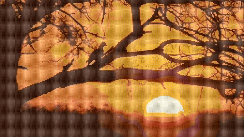 Sunset free cross-stitch pattern