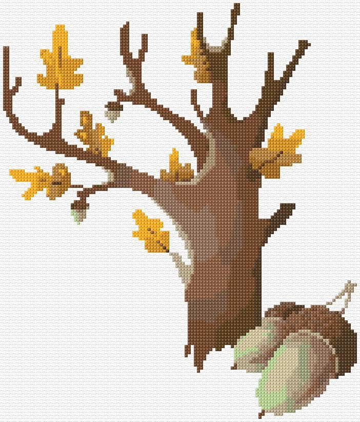 Oak free cross-stitch pattern