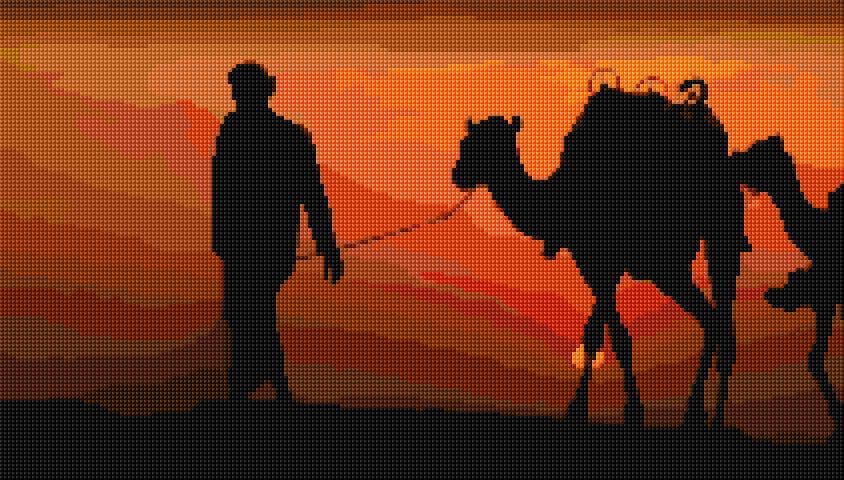 Desert free cross-stitch pattern