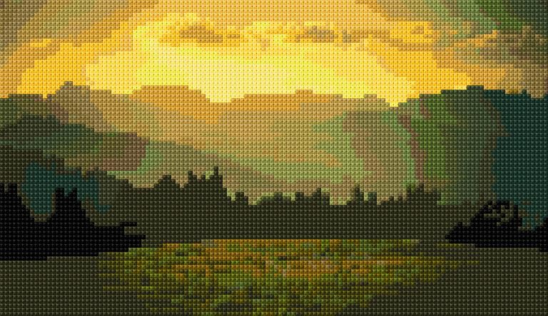 Landscape free cross-stitch pattern