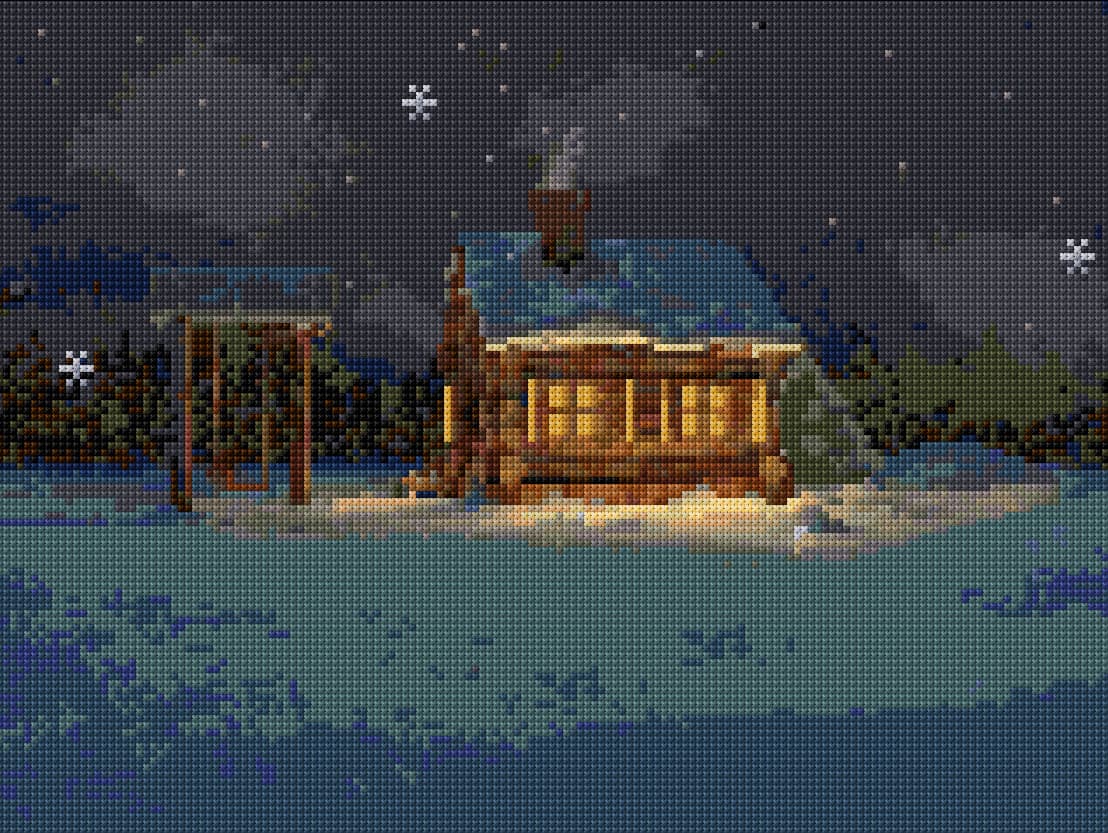 Winter free cross-stitch pattern