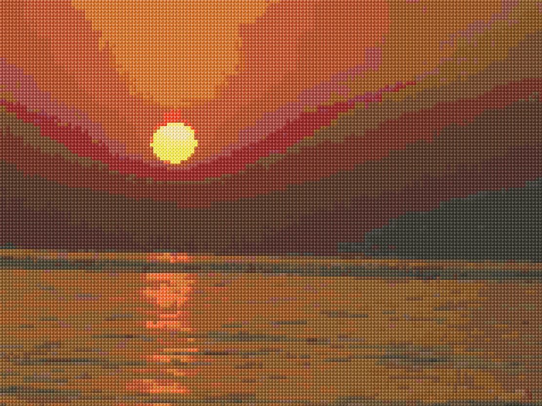 Sunset free cross-stitch pattern