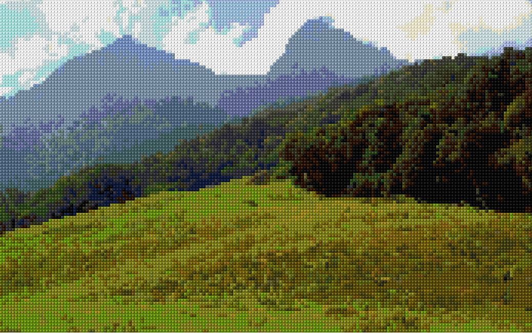 Mountain free cross-stitch pattern