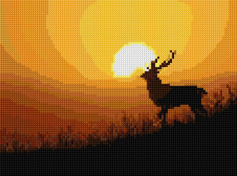 Sunset free cross-stitch pattern