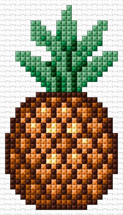 Pineapple free cross-stitch pattern