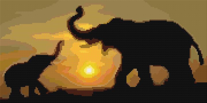 Sunset free cross-stitch pattern