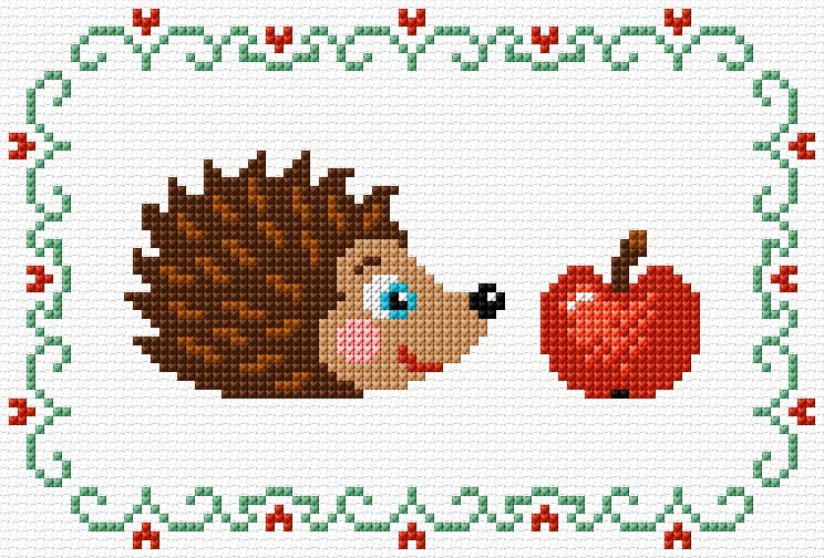 Hedgehog free cross-stitch pattern