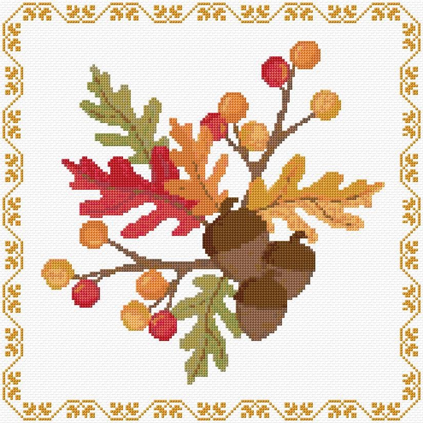 Fall free cross-stitch pattern