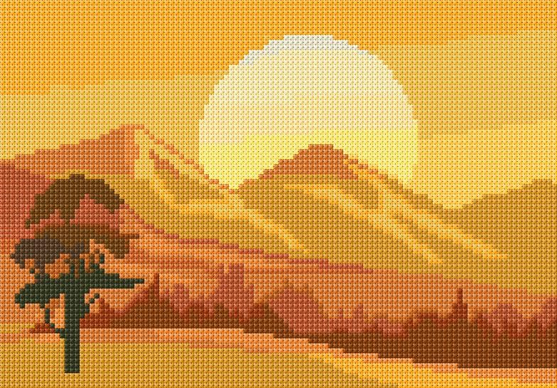 Sunset free cross-stitch pattern