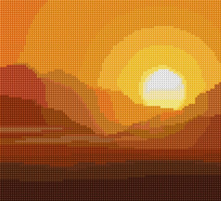 Sunset free cross-stitch pattern