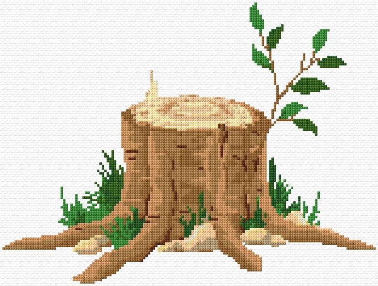 Stump free cross-stitch pattern