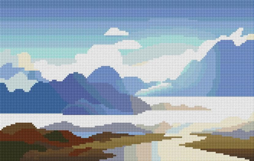 River free cross-stitch pattern