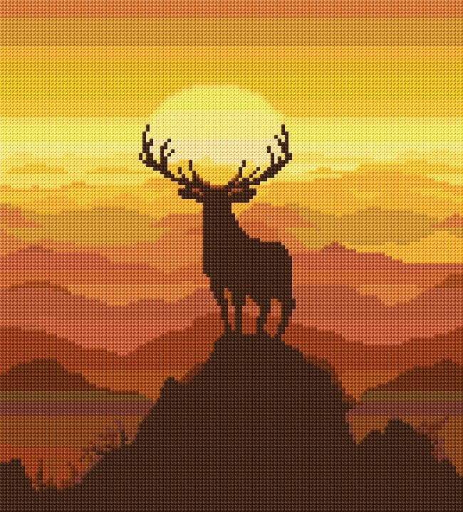 Deer free cross-stitch pattern