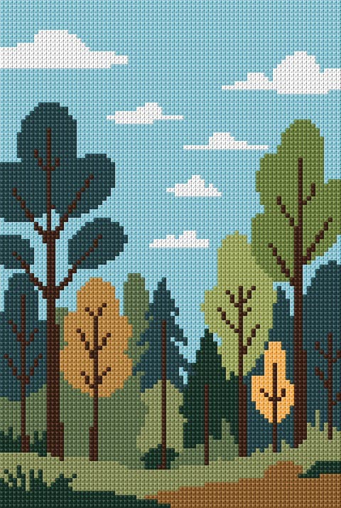 Forest free cross-stitch pattern