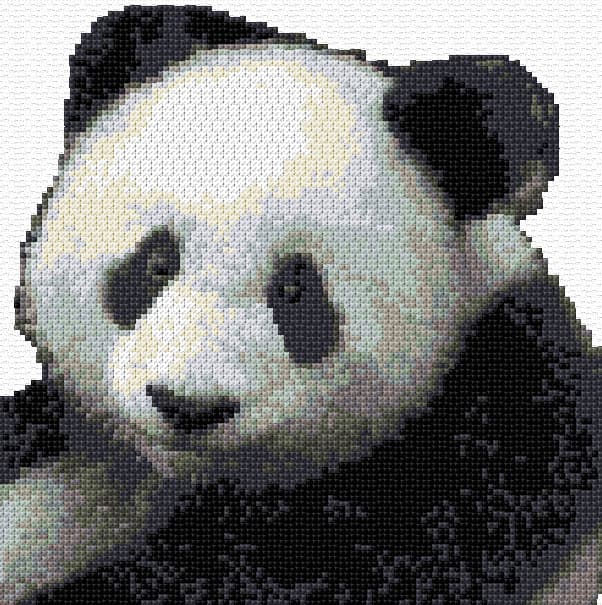 Baby Panda free cross-stitch pattern