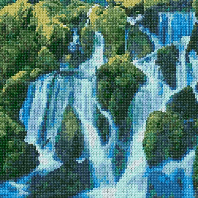 Waterfalls free cross-stitch pattern