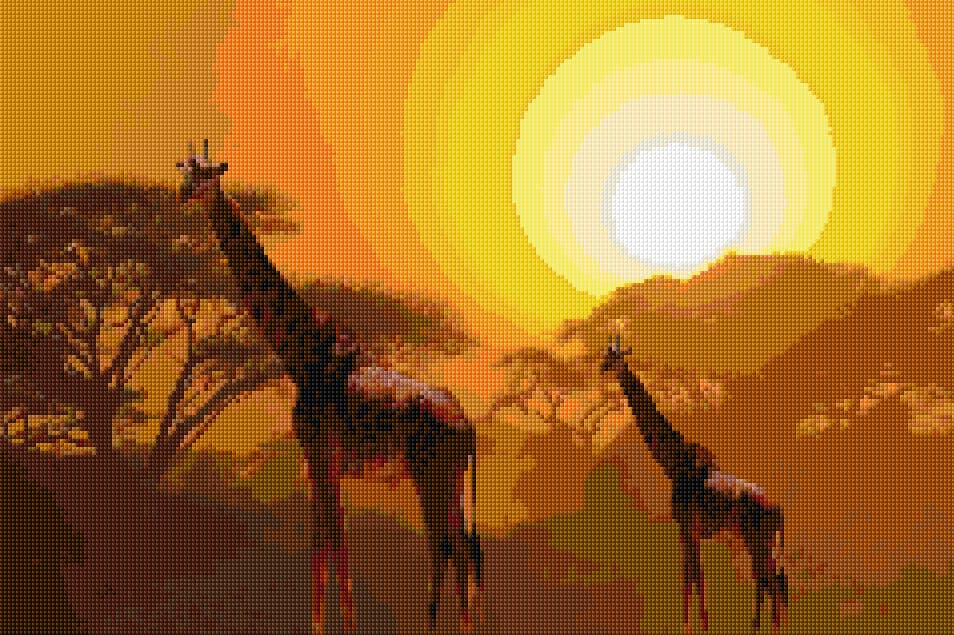 Safari Sunset free cross-stitch pattern