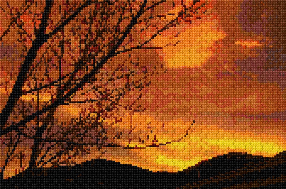 Sunset free cross-stitch pattern
