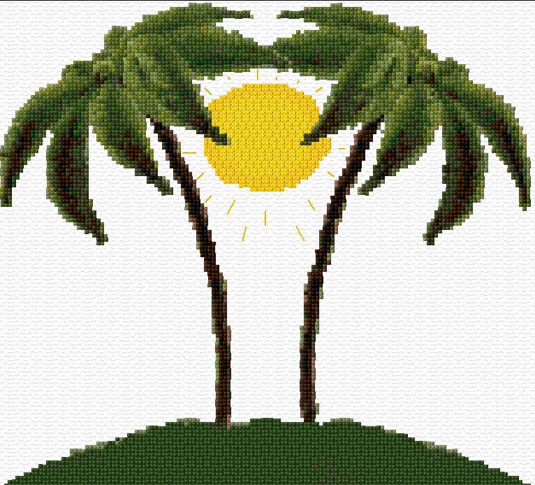 Palms free cross-stitch pattern