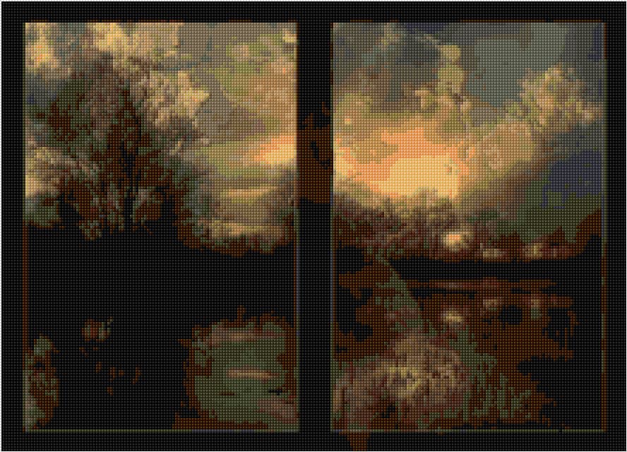 Night free cross-stitch pattern