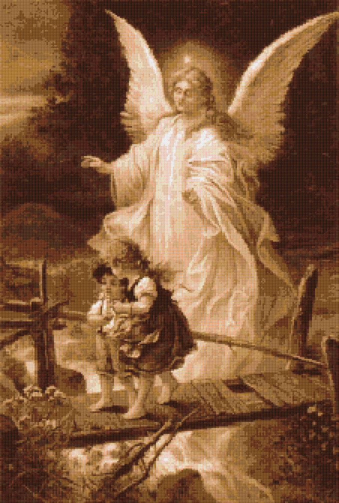 Guardian Angel free cross-stitch pattern