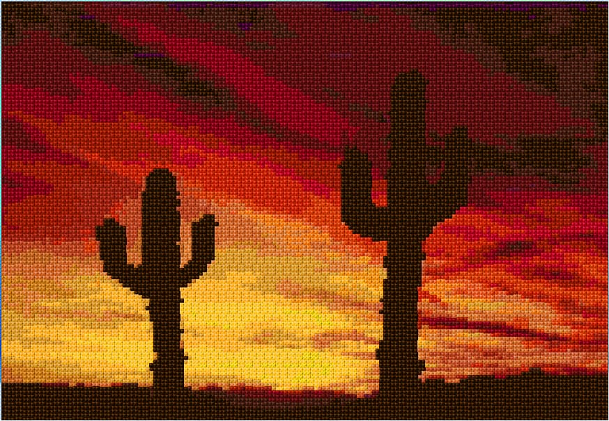Sunset free cross-stitch pattern