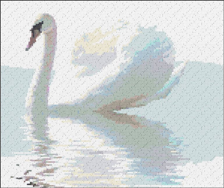 Swan free cross-stitch pattern