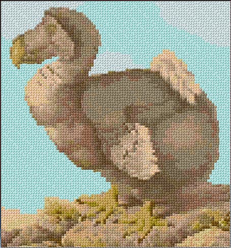 Dodo of Mauritius free cross-stitch pattern