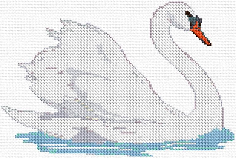 Swan free cross-stitch pattern