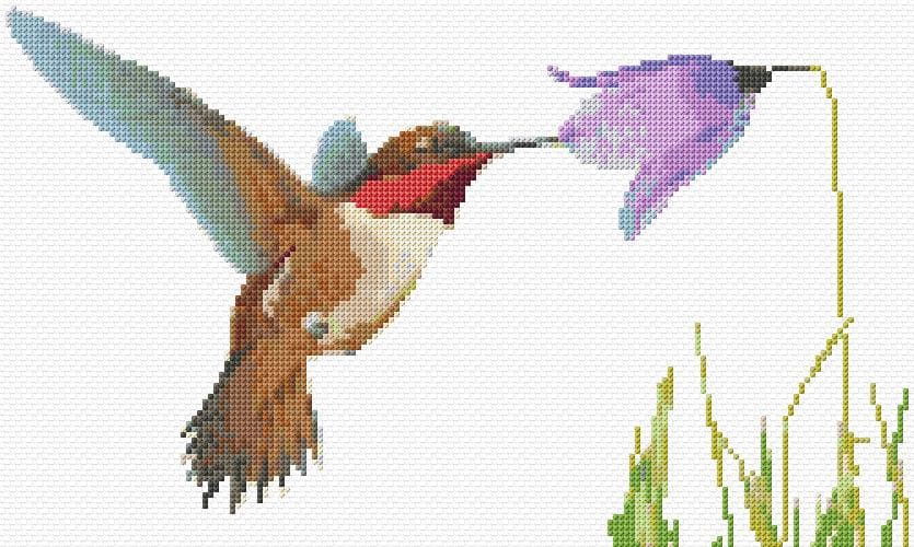 Hummingbird free cross-stitch pattern